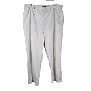 Lauren Ralph Lauren Rip Stop Pants 18W Elastic Waist Beige Relaxed Fit Snap Cuff